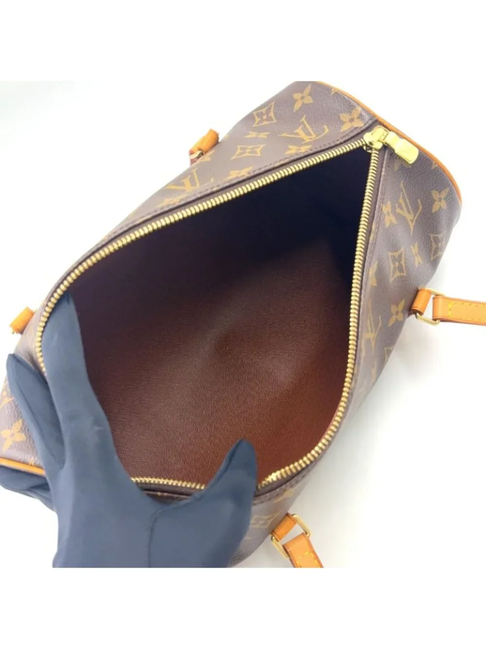 Louis Vuitton Papillon 30 Monogram Leather Brown Light Handbag Gold